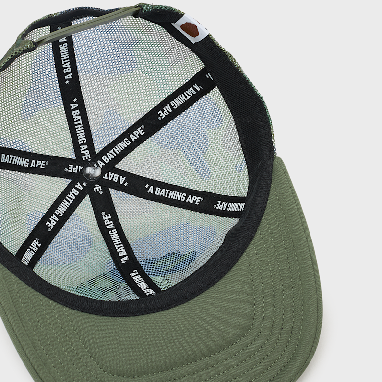 Buy A Bathing Ape 1st Camo College Embrodery Patched Mesh Cap in