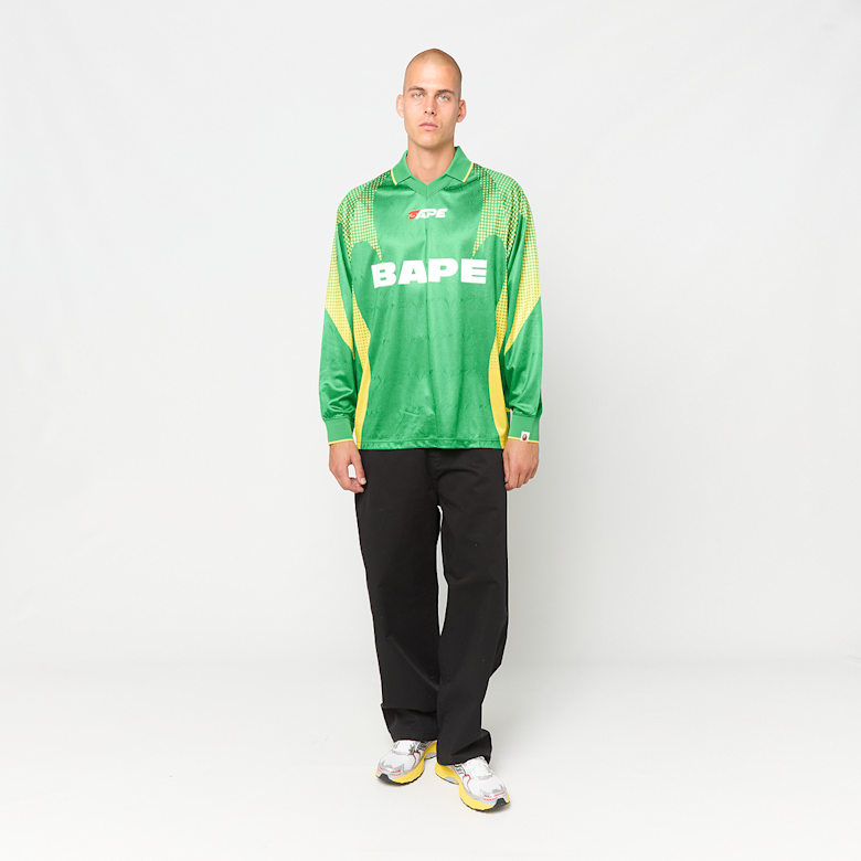 Buy A Bathing Ape Ape Flame Monogram Jacquard Logo Football Jersey