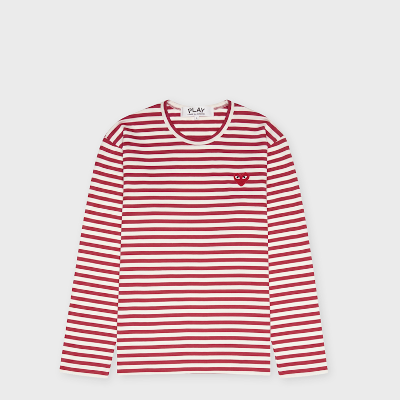 新品★PLAY COMME des GARÇONSレッドハート長袖Tシャツ Buy Comme des Garcons Play Longsleeve Shirt Red Heart in red | AX