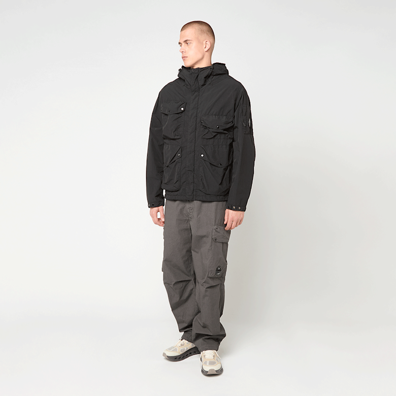 Buy C. P. Company Nylon Goggle Jacket in black | MOW013A00-5991G