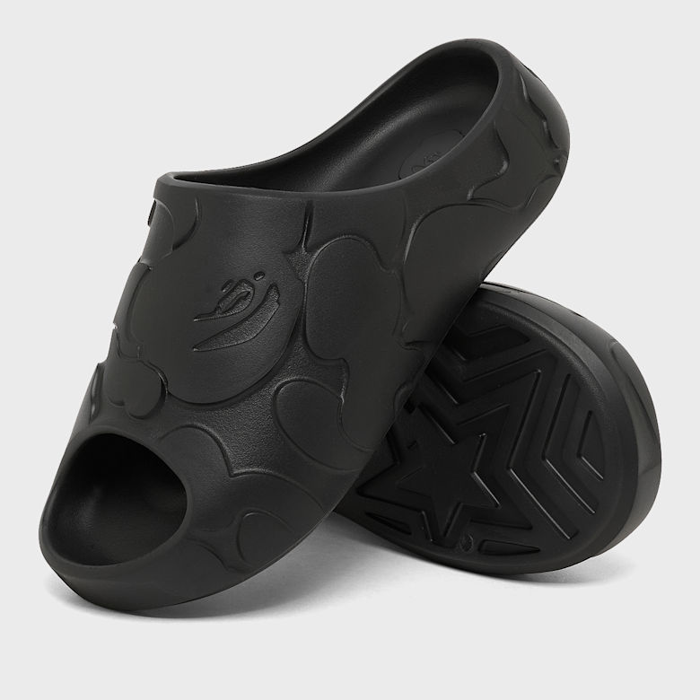 Buy A Bathing Ape Bape Slides #1 M in black | 001FWM301323MBLK