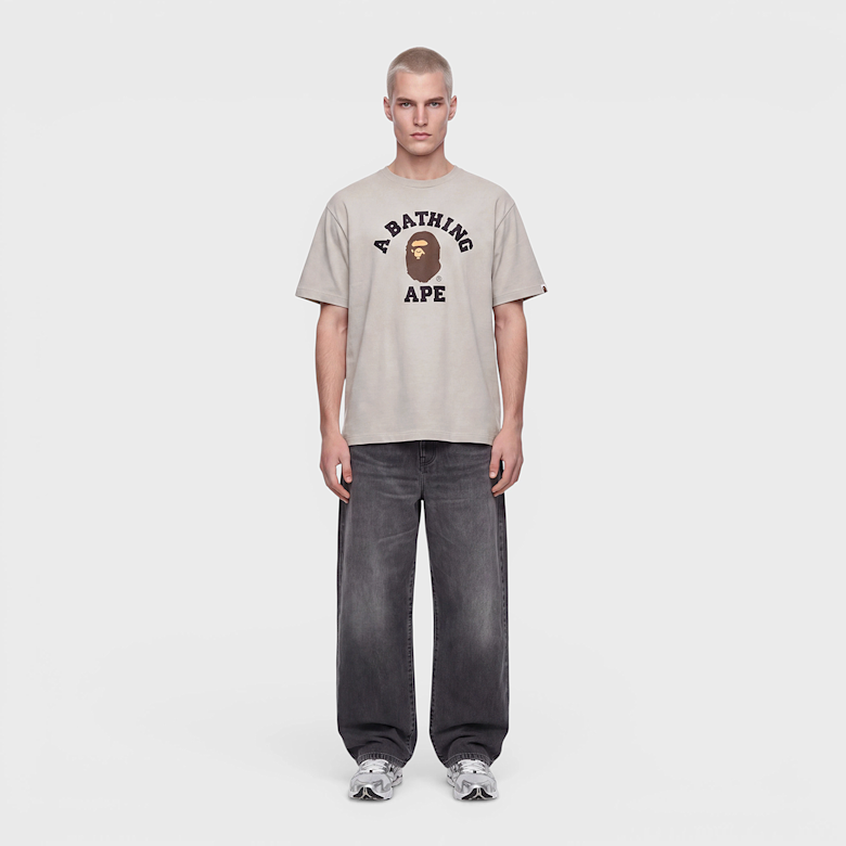 Buy A Bathing Ape College Tee M gray College Tee white in grey