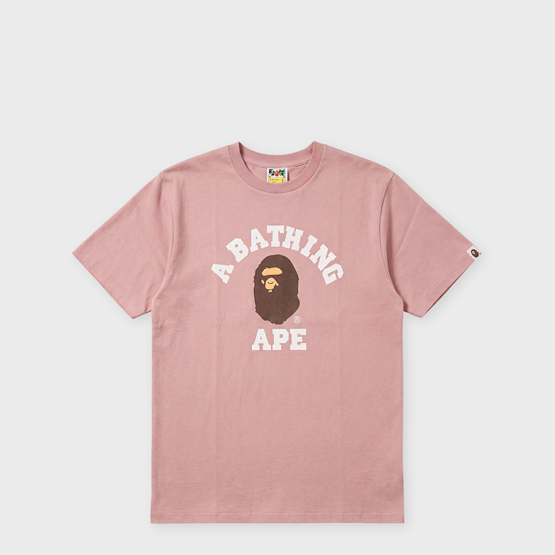 Buy A Bathing Ape College Tee white in light pink