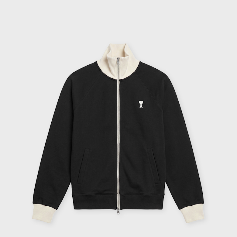 (最終価格)AMI PARIS ジップ ジャケット Buy AMI PARIS Zipped Jacket ADC Embroidery noir/ivoire Zipped