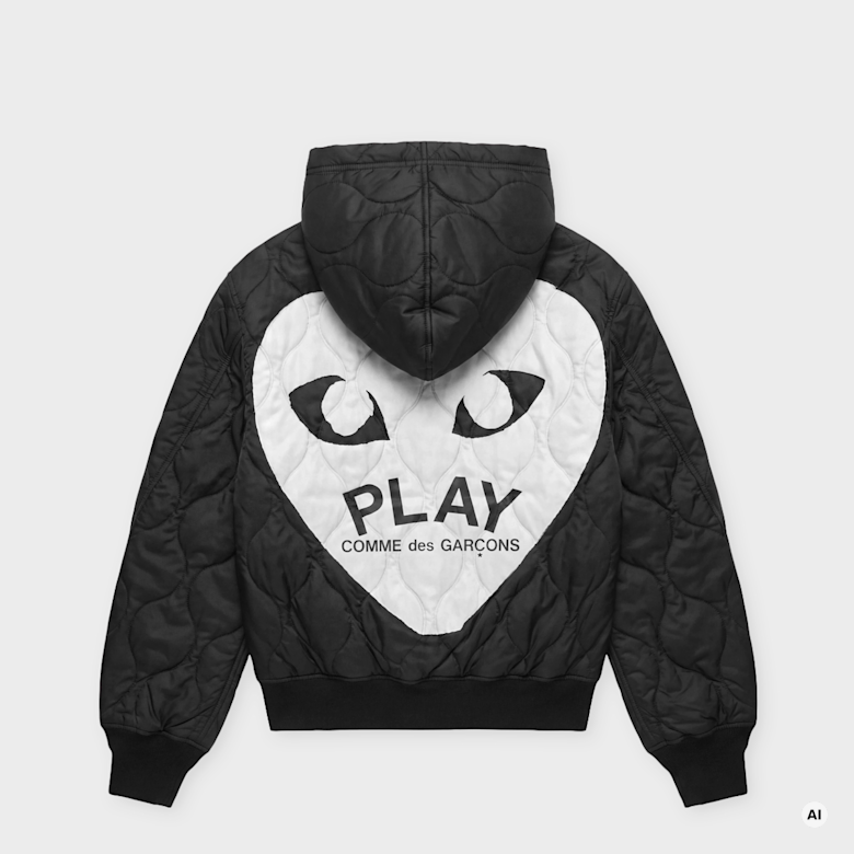 Buy Comme des Garcons Play Black Emblem Black Heart Hoodie black