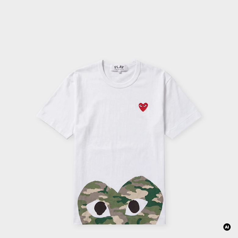 Buy Comme des Garcons Play T-Shirt Red Emblem white T-Shirt Red