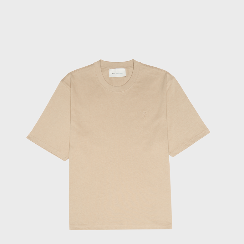 Buy AMI PARIS T-Shirt Tonal Embossed ADC beige mastic T-Shirt
