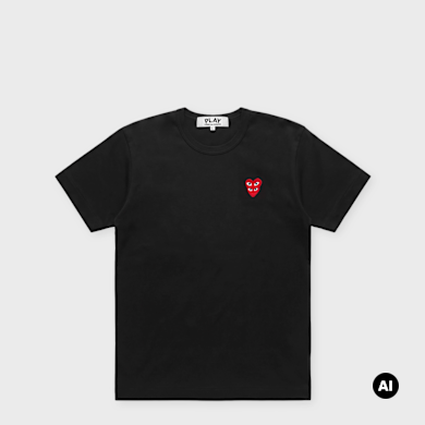 PLAY COMME DES GARÇONS TShirt Red Emblem Buy Comme des Garcons Play T-Shirt Double Red Emblem in black | AX