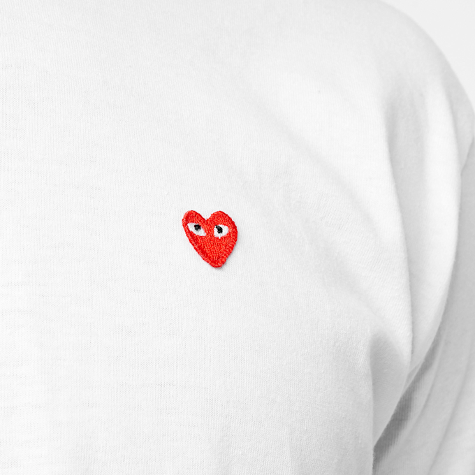 Comme des Garcons Play Small Red Heart Logo T-Shirt weiß 51254 5