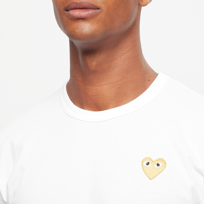 Comme des Garcons Play Gold Heart T-Shirt wit 52419 5