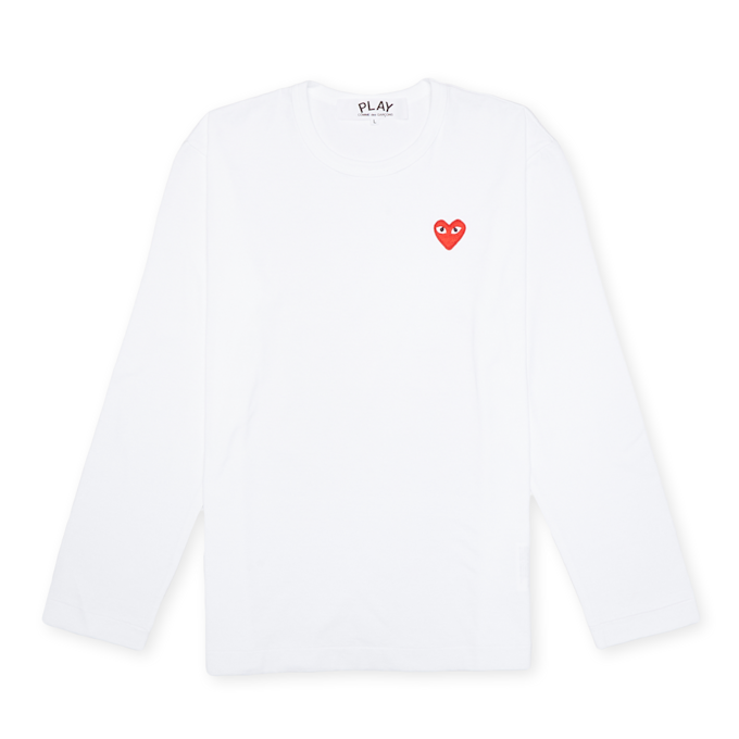Comme des Garcons Play Red Heart Longsleeve blanc 53558 1