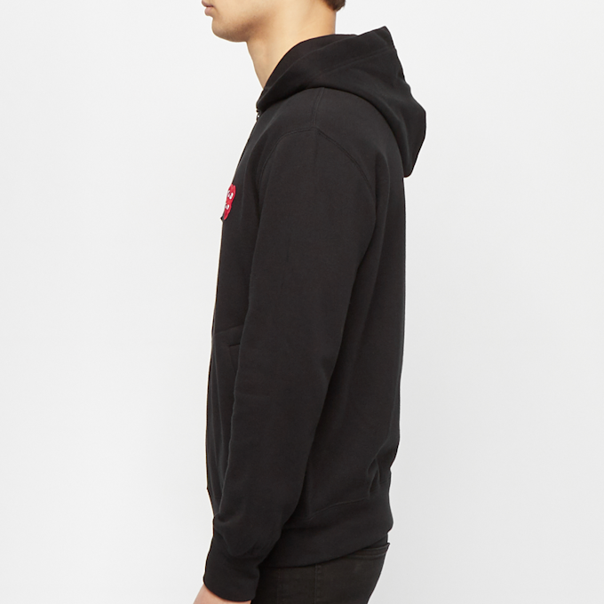 Comme des Garcons Play Play Two Heart Hooded Zip Sweatshirt black 55903 3