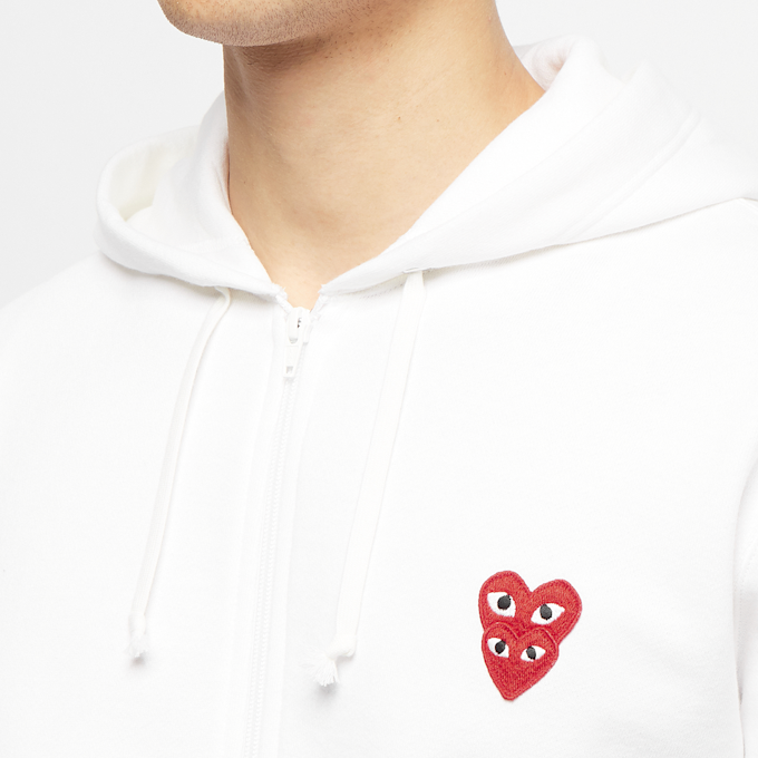 Comme des Garcons Play Play Heart Sweatshirt blanc 55904 5