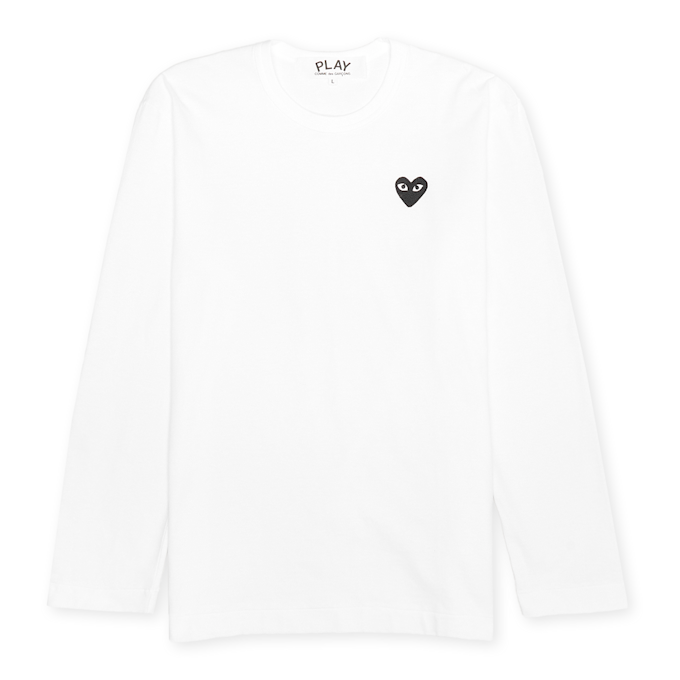 Comme des Garcons Play Play Black Heart Long Sleeve T-Shirt white 56281 1