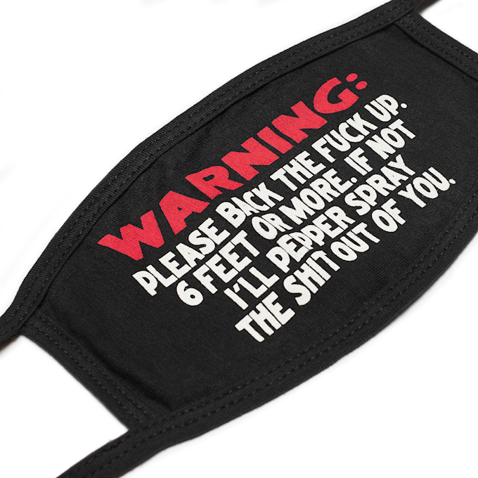 Market Warning Face Mask black zwart 56503 2
