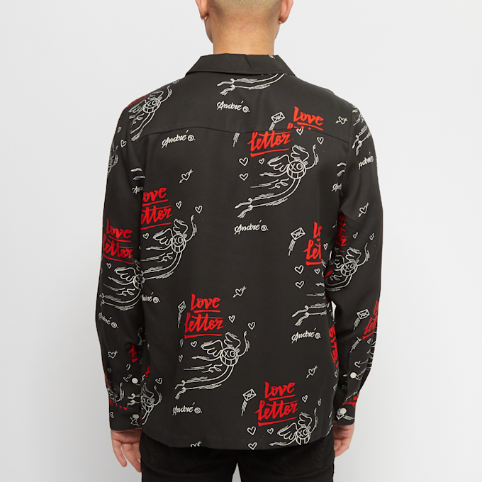 Soulland&nbsp; André Love Letter Joe Shirt noir 61031 4
