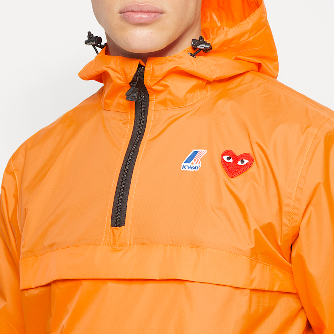 Comme des Garcons Play K-Way Hoodie Half Zip orange 71595 5