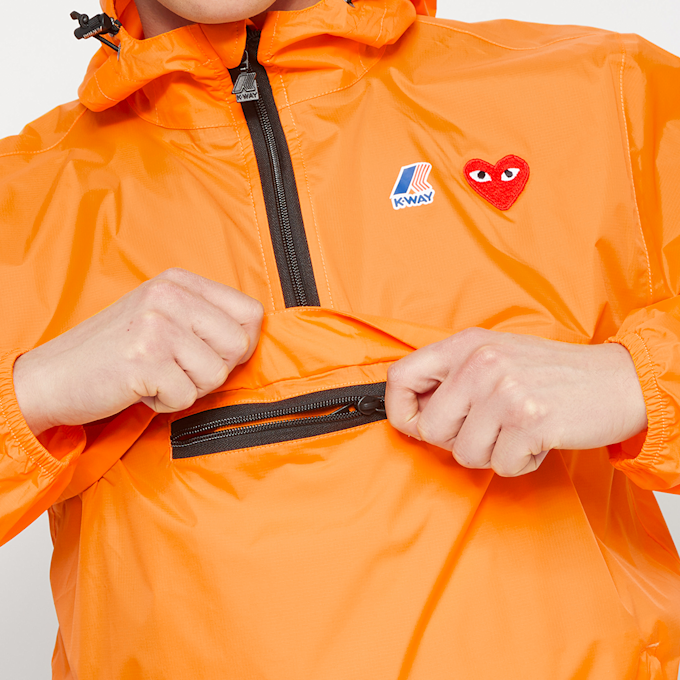 Comme des Garcons Play K-Way Hoodie Half Zip oranje 71595 7
