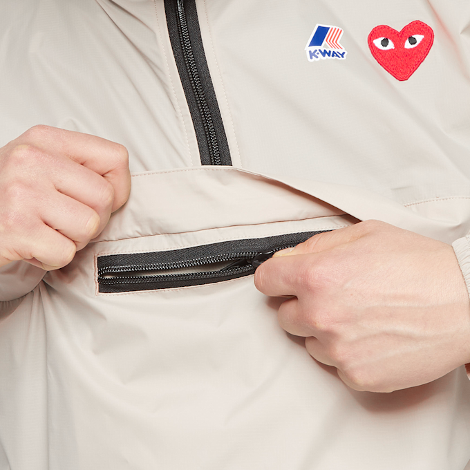 Comme des Garcons Play K-Way Hoodie Half Zip beige 71594 7