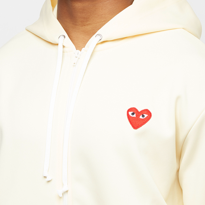 Comme des Garcons Play Play Red Heart Zip Hooded Sweatshirt beige 75574 5