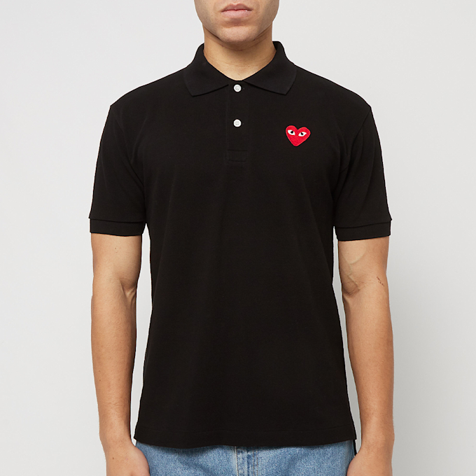 Comme des Garcons Play Play Polo Shirt Red Heart black 77071 2