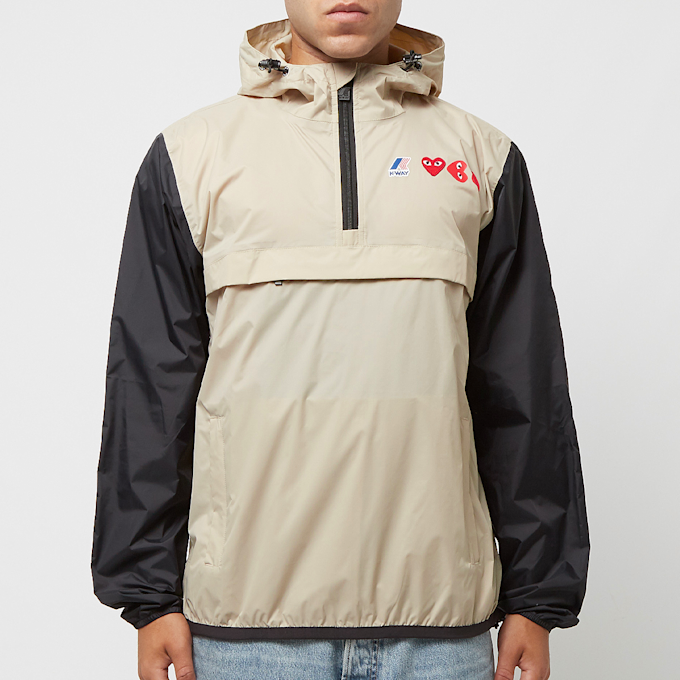 Comme des Garcons Play&nbsp; K-Way Half Zip Jacket beige 80935 2