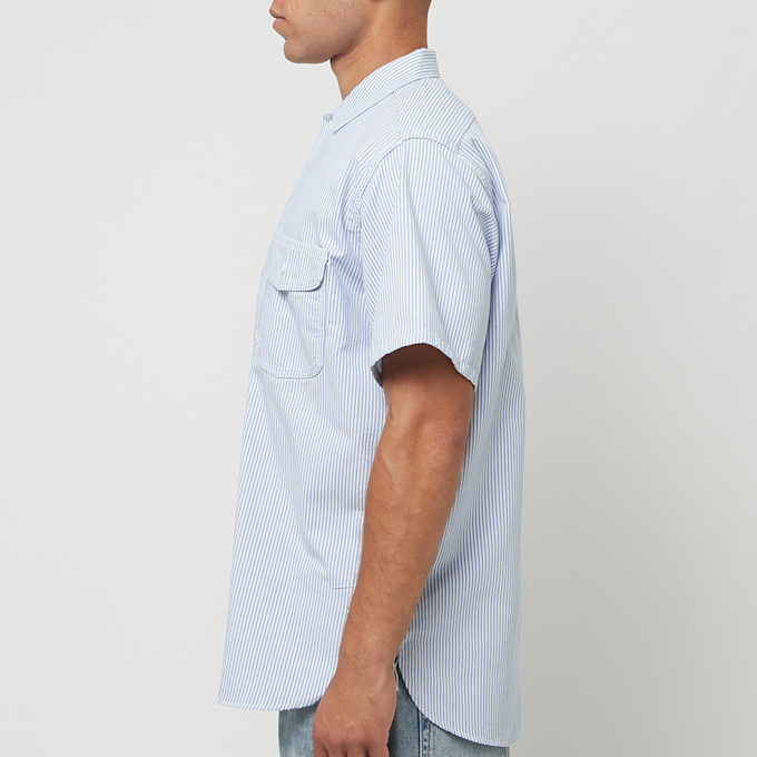 Beams Plus Work Short Sleeve Stripe COOLMAX® blue 82851 3