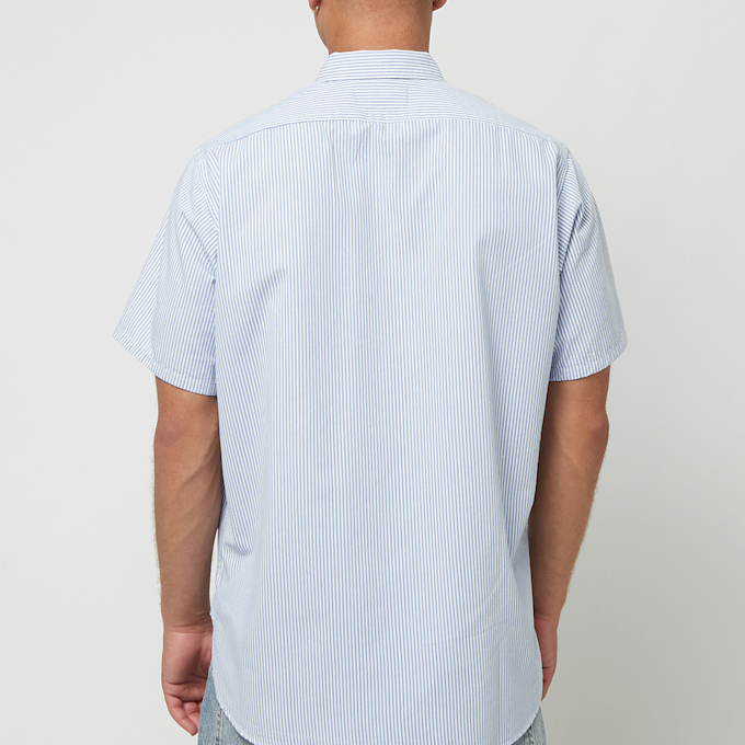 Beams Plus&nbsp; Work Short Sleeve Stripe COOLMAX® bleu 82851 4