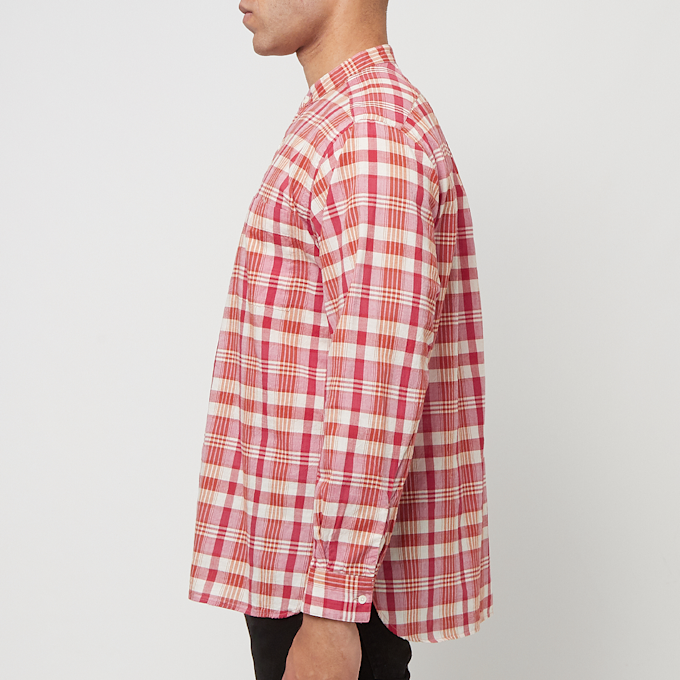 Beams Plus Band Pullover Madras rood 82940 3