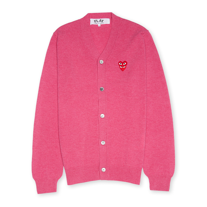 Comme des Garcons Play Knit Cardigan rosa 83644 1