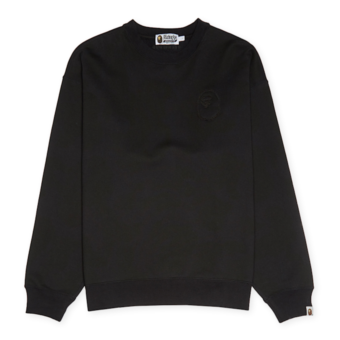 A Bathing Ape&nbsp; Ink Camo Ape Head Badge Crewneck noir 83795 1