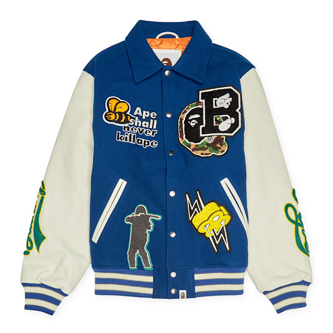 A Bathing Ape Varsity Jacket bleu 84739 1