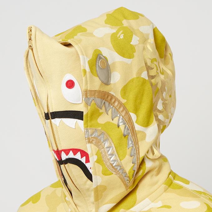 A Bathing Ape&nbsp; Color Camo Double Shark Full Zip Hoodie jaune 90255 7