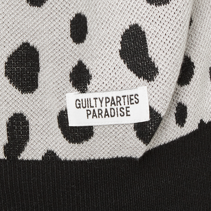 Wacko Maria Leopard Knit Polo-Shirt grijs 88141 6