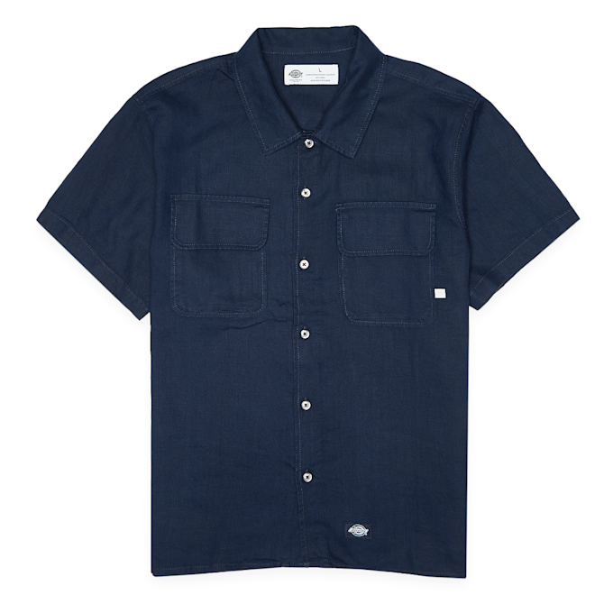 Dickies Linen Shortsleeve Work Shirt bleu 89615 1