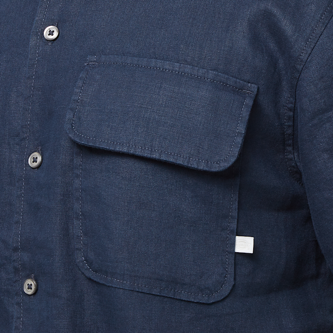 Dickies Linen Shortsleeve Work Shirt bleu 89615 5