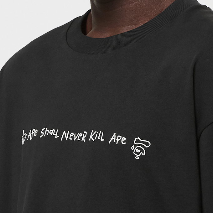 A Bathing Ape Hand Drawn Logo Relaxed Fit Tee black 85284 6