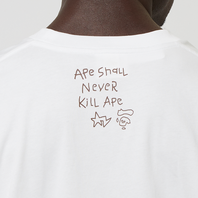A Bathing Ape Hand Drawn Logo Relaxed Fit Tee blanc 85286 5