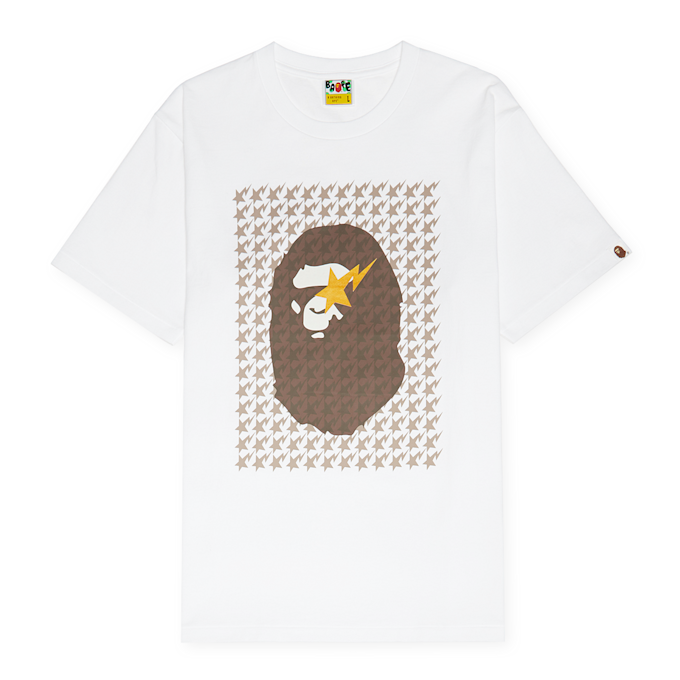 A Bathing Ape Sta Houndstooth Ape Head Tee weiß 89100 1