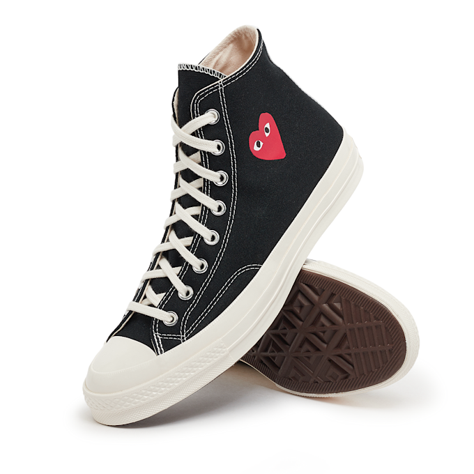 Comme des Garcons Play Small Red Heart Chuck Taylor All Star '70 Hi zwart 87159 7