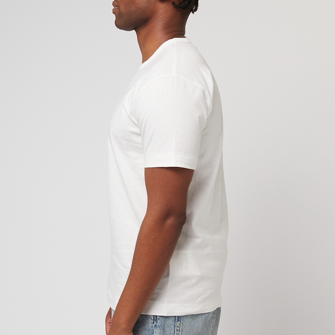 Comme des Garcons Play Small Red Heart Neck T-Shirt White blanc 89156 3