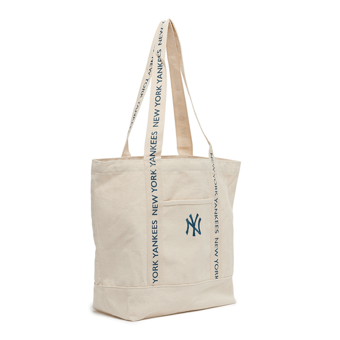 New Era New York Yankees MLB Strap Canvas Tote Bag beige 90422 2