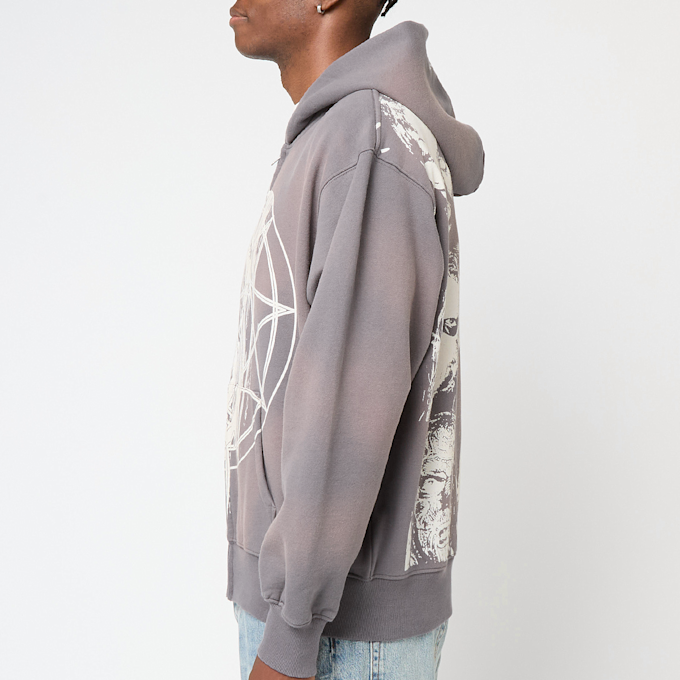 Pleasures x Slipknot Nonagram Zip Hoodie gris 86281 3