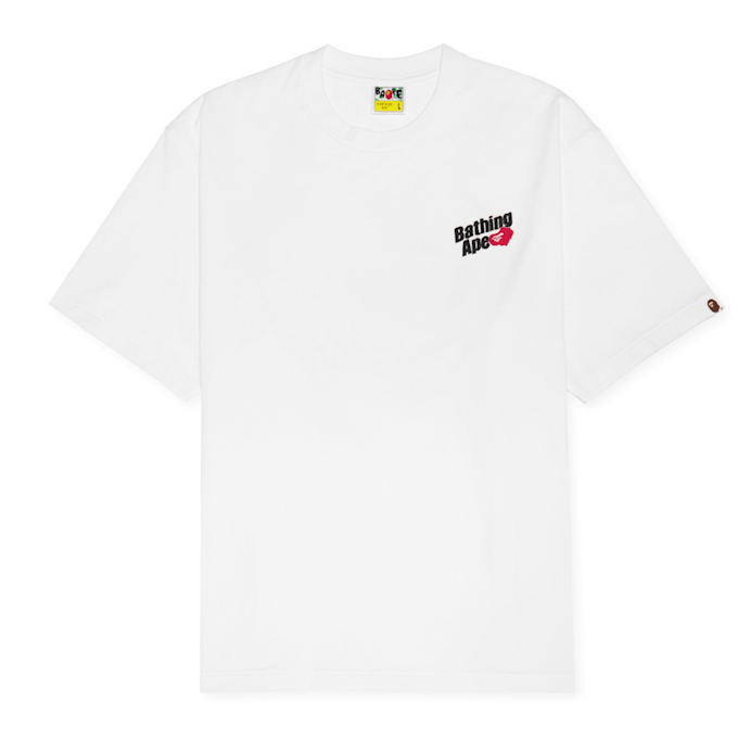 A Bathing Ape Logo Relaxed Fit Tee blanc 87766 1