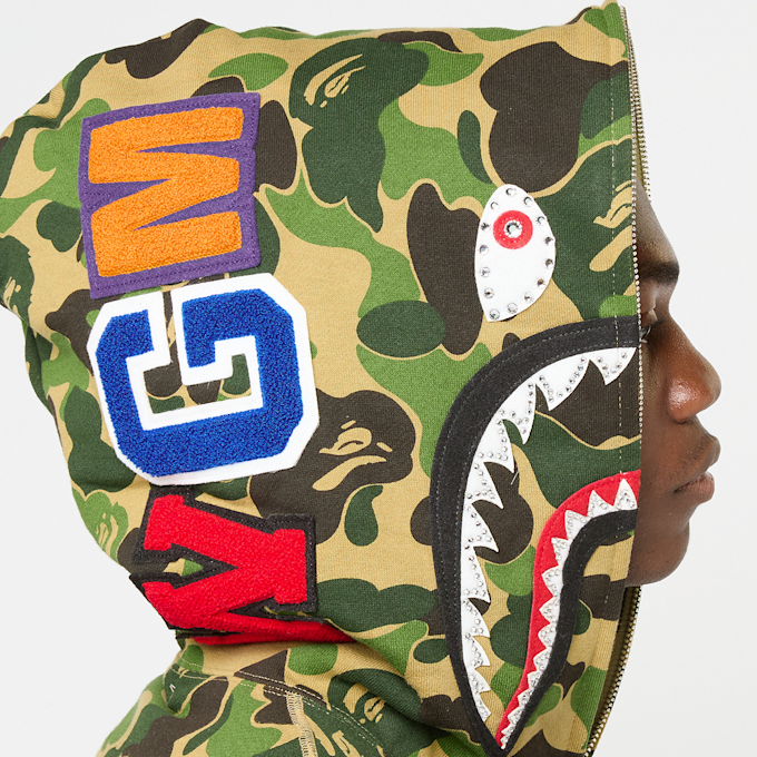 A Bathing Ape ABC Camo Crystal Stone Shark Full Zip Hoodie camouflage 87735 8