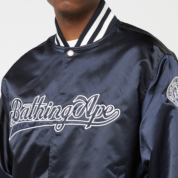 A Bathing Ape Baseball Varsity Jacket bleu 90191 5