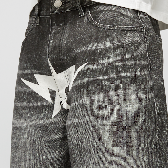 A Bathing Ape Fake Print Sta Loose Fit Denim Pants grau 86246 5