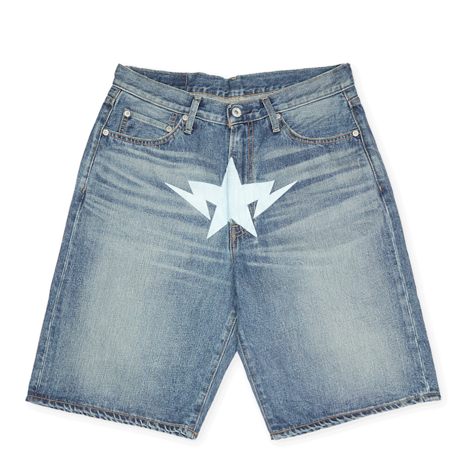 A Bathing Ape Twin Sta Relaxed Fit Denim Shorts blau 91114 1