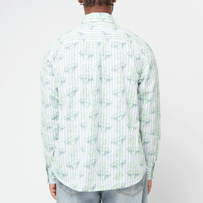 Billionaire Boys Club Glow In The Dark Diamonds & Dollars Striped Shirt bleu 87754 4