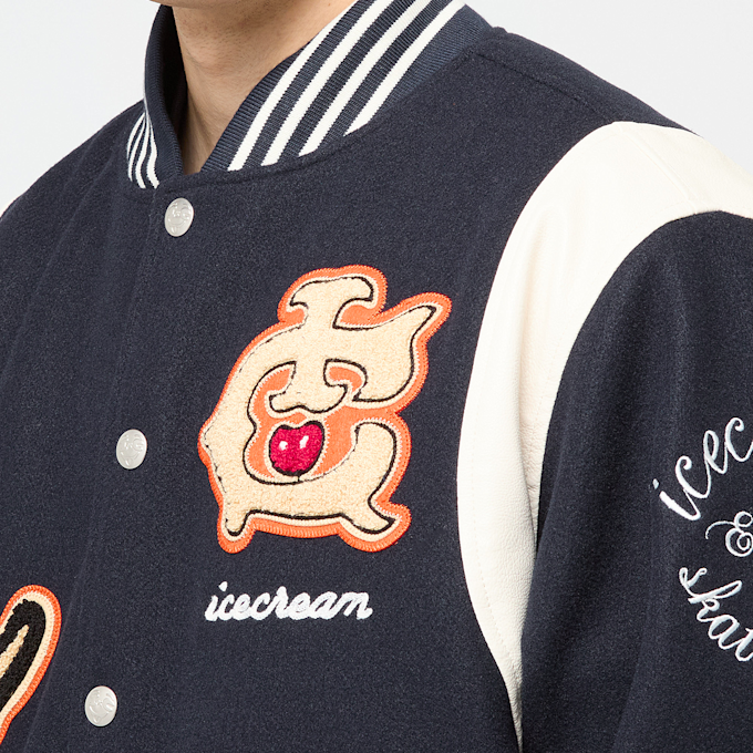 ICECREAM Collegiate Patch Varsity Jacket blue 87793 5
